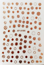 XF3195 Rose Gold 3D Nail Art Sticker