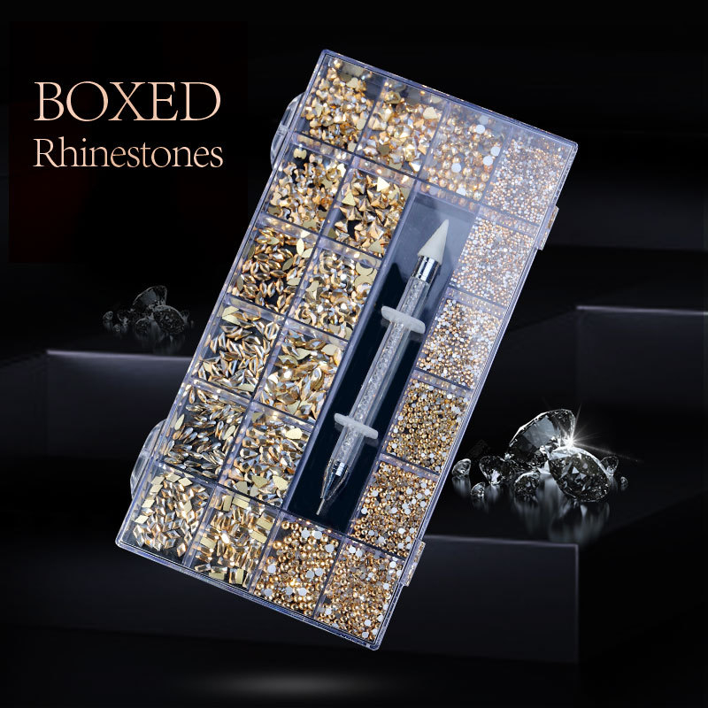 AB Color Nail Rhinestones with Rhinestone Dotting Pen