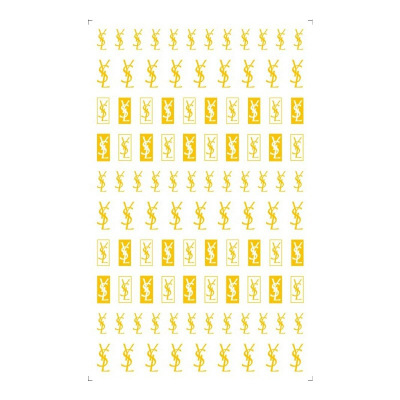 YSL Brand Logo Gold Silver Color 3D Nail Art Sticker