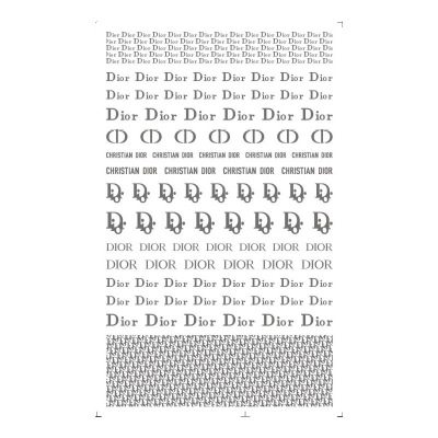 Dior Brand Logo Gold Silver Color 3D Nail Art Sticker