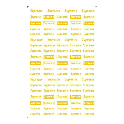 Supreme Brand Logo Gold Silver Color 3D Nail Art Sticker
