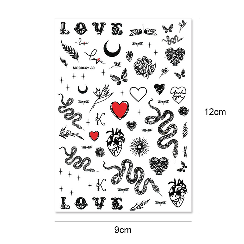 2020 New Snake Motif 3D Nail Sticker with Good Quality with Size 90*120mm