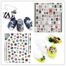 WG027-048 Teddy Leopard Letter Nail Sticker
