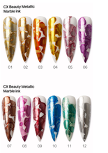 marble ink gel polish metallic effect 