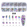 Different Designs Flat Bottom Symphony Glass AB Nail Rhinestone