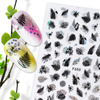 F654-F661 Silver And Black Color Summer 3D Nail Sticker 