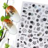 F654-F661 Silver And Black Color Summer 3D Nail Sticker 