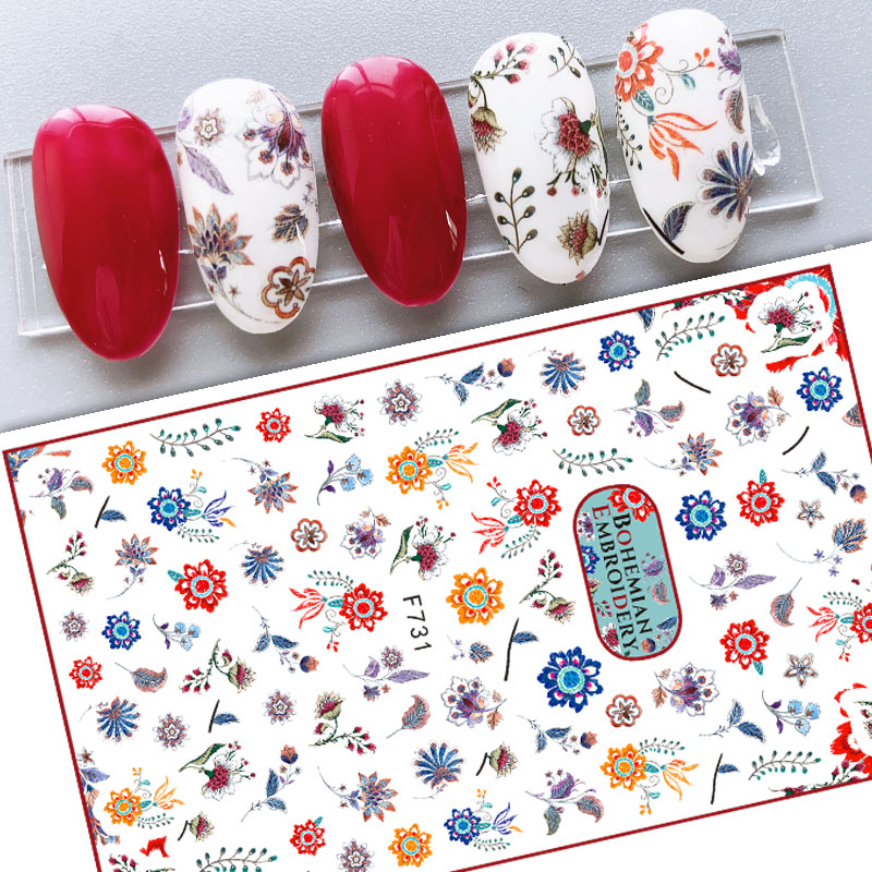 F731 Flower Self-adhesive Nail Sticker 2021 New