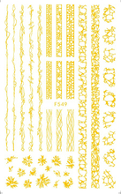 F549 4 Colors Gold Silver Black White 3D Self Adhesive Nail Art Sticker