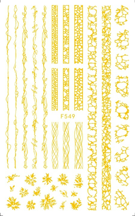 F549 4 Colors Gold Silver Black White 3D Self Adhesive Nail Art Sticker