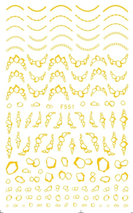 F551 4 Colors Gold Silver Black White 3D Self Adhesive Nail Art Sticker