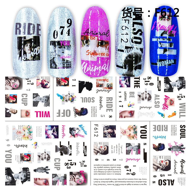 F612 The Autumn Fall season 3D Self Adhesive Nail Art Sticker 
