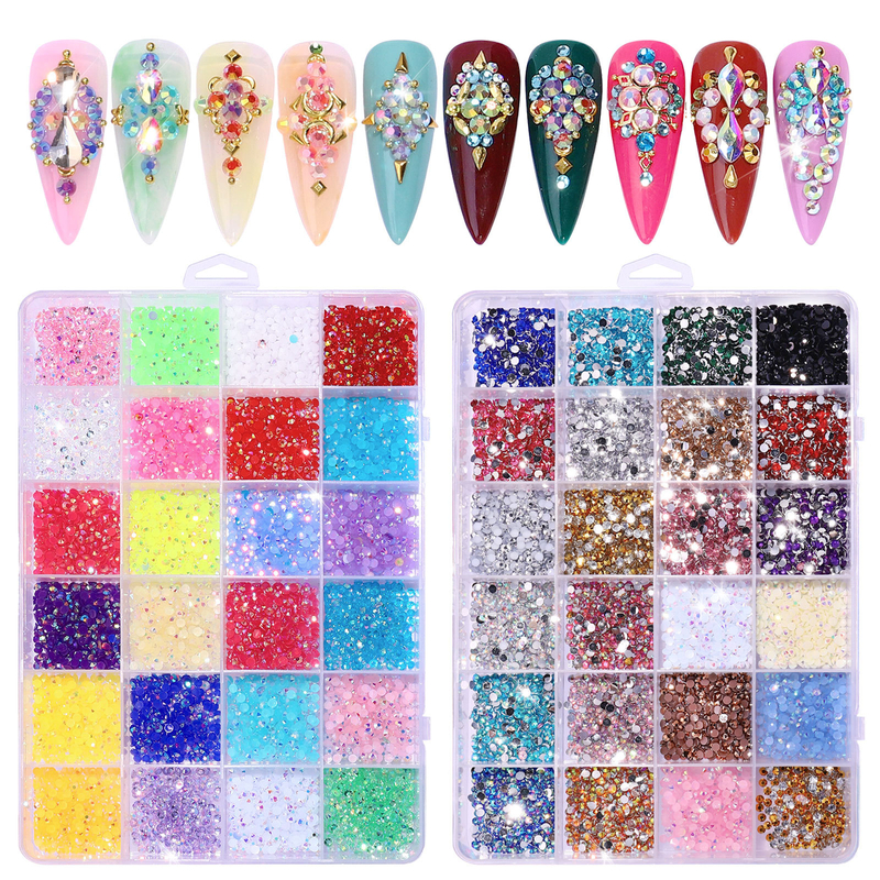 3500pcs/box Flatback AB Nail Art Rhinestone