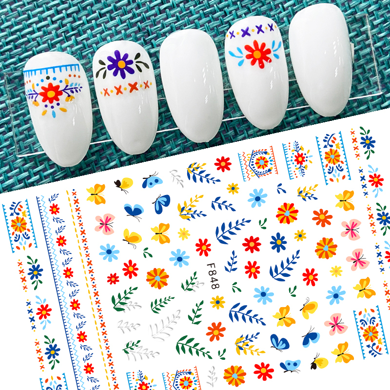 F848 DIY Design 3D Self Adhesive Spring Flowers Nail Art Sticker
