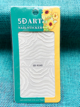 5D Embossed White Wave Nail Sticker