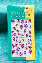 5D Embossed Spring Flower Nail Sticker