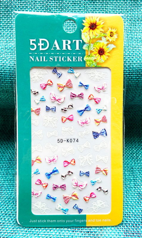 5D Embossed Bowknot Nail Sticker