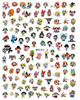 WG532-537 Cartoon 3D Nail Sticker