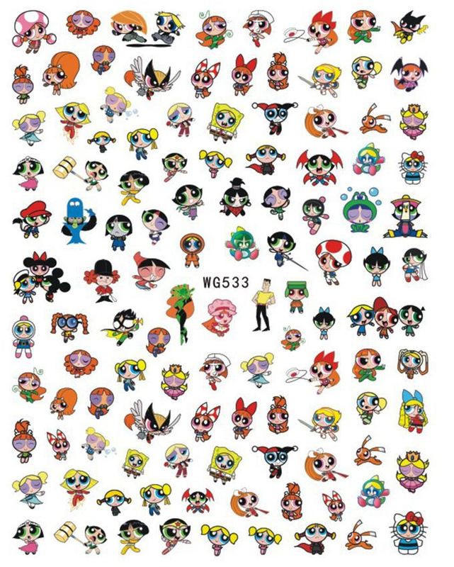 WG532-537 Cartoon 3D Nail Sticker