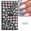 5D Embossed Spring Flower Butterfly Leaf Nail sticker