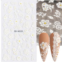 5D Embossed Lace Flower Nail sticker