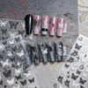 Embossed Black White Butterfly Nail Sticker Nail DIY Decoration