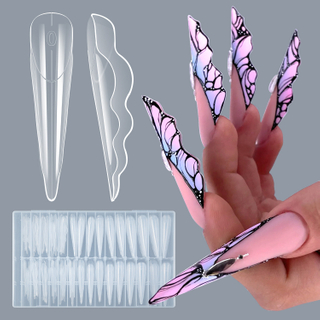 150pcs/box Acrylic Nail Form Butterfly Shape Nail Armor Nail Extension Tip