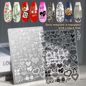 Rectangle Stainless Steel Nail Stamping Plate Flower Lace Butterfly Nail Art Tool