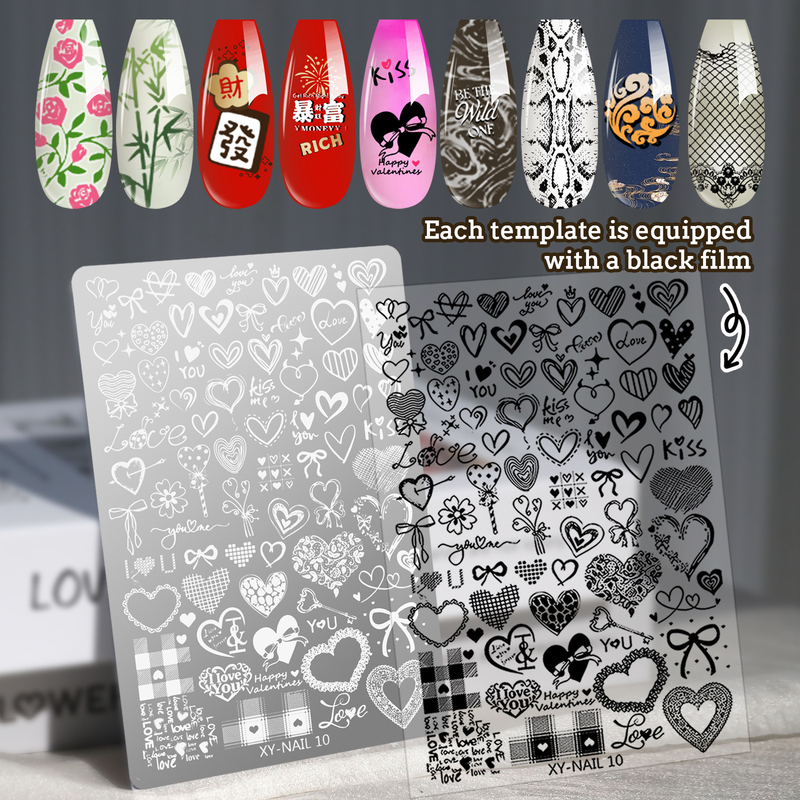 Rectangle Stainless Steel Nail Stamping Plate Flower Lace Butterfly Nail Art Tool