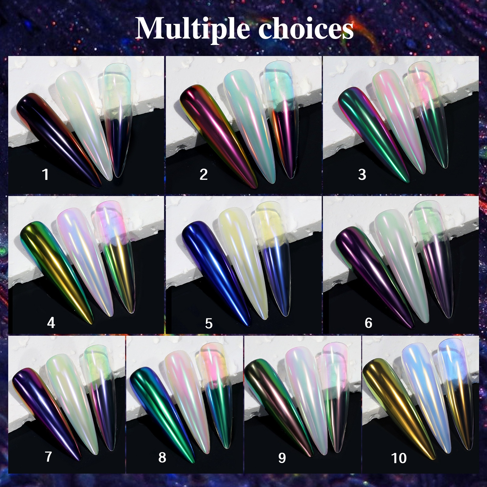 New Macaron Chameleon Aurora Colorful Neon Powder Fairy Nails Powder