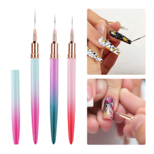 Gradient Nail Polish Drawing Brush Nail Art Tools Metal Handle Painting Pen Nail Liner Brush for Beauty