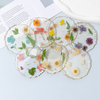 Resin Agate Stone Nail Pallet with Dried Flower