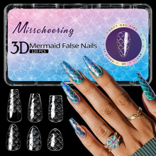 120pcs/box Mermaid 3D False Nail Tips