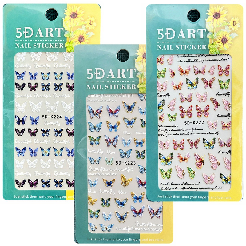 5D Embossed Nail Sticker