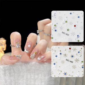 Christmas Nail Sticker with Rhinestone