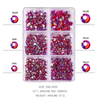 New Style Nail Art Flat-bottom Mixed Color AB Porcelain White Champagne 6 Grid Nail Jewelry Diamond Diy Nail Rhinestone