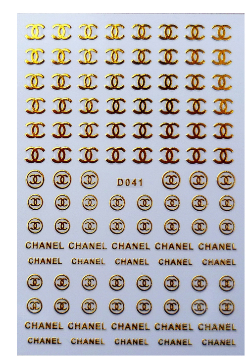 D041 CHANEL Brand Logo 3D Nail Art Sticker 