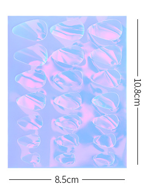 Nail Ice Cube Different Shape Aurora Adhesive Sticker