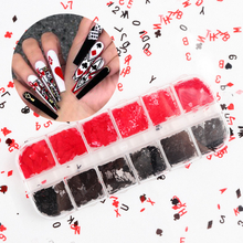 Nail Art Poker Sequin Letter Design Nail Sequin