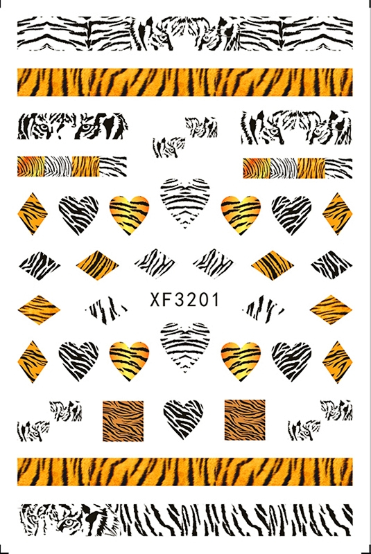 XF3201 Leopard Print 3D Nail Art Sticker