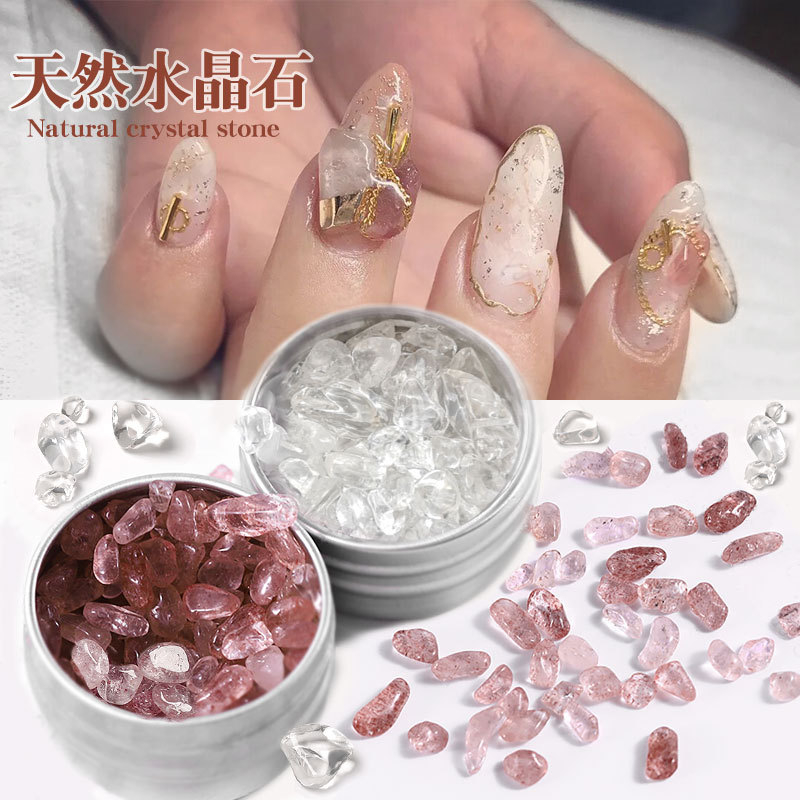 Natural Crystal Stone Nail Decoration