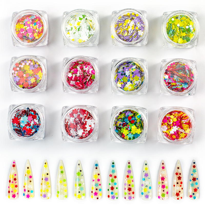 Symphony Aurora Butterfly Flower Ultra-thin Nail Sequins Set