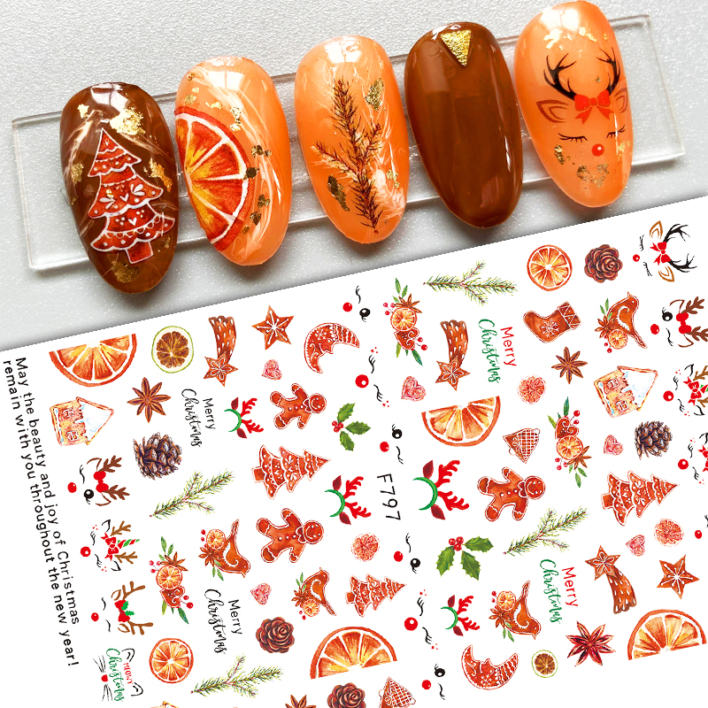 F797-F801 Christmas Nail Sticker 2021 New