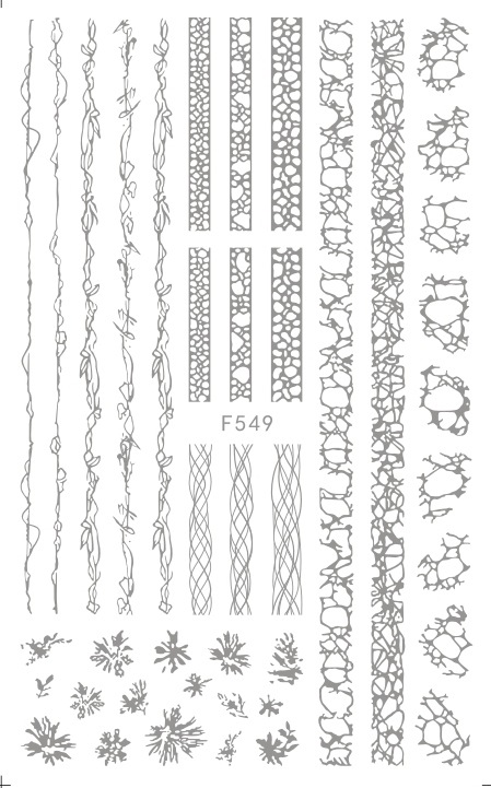 F549 4 Colors Gold Silver Black White 3D Self Adhesive Nail Art Sticker