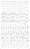 F551 4 Colors Gold Silver Black White 3D Self Adhesive Nail Art Sticker