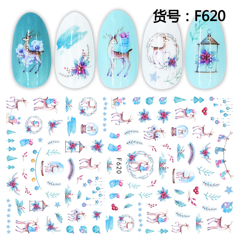 F620 Christmas Halloween 3D Self Adhesive Nail Art Sticker 