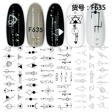 F635 Black&White Totem 3D Self Adhesive Nail Art Sticker 