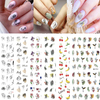 WG692-703 Leaves Cherry Graffiti Self-adhesive Nail Sticker 