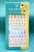5D Embossed Flame Nail Sticker
