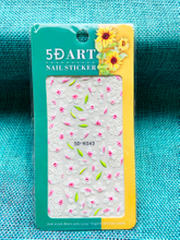 5D Embossed Spring Flower Nail Sticker